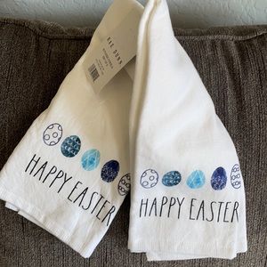 Rae Dunn HAPPY EASTER Kitchen Towels-           Set of 2 -NWT